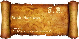 Bank Mariann névjegykártya